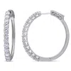 Created Forever 2 3/8ct Tw Lab-grown Diamond Hoop Earrings In 14k White Gold In Silver