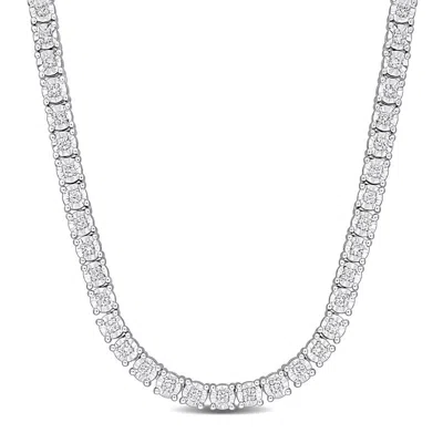 Created Forever 2 4/5 Ct Tw Lab-grown Diamond Tennis Necklace In Sterling Silver - 24 In In Metallic