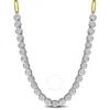 Created Forever 2 5/8ct Tw Lab-grown Diamond Tennis Oval Link Chain Necklace In 14k Two-tone Gold - In Two Tone