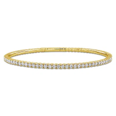 Created Forever 2 5/8ct Tw Lab-grown Diamond Tennis Bangle Bracelet In 14k Yellow Gold