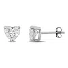 Created Forever 1ct Tw Heart-shaped Lab-grown Diamond Stud Earrings In 14k White Gold In Metallic