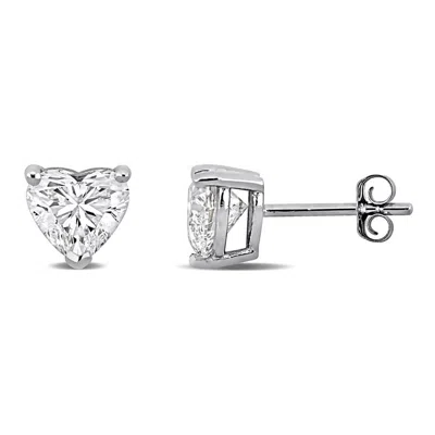 CREATED FOREVER CREATED FOREVER 2 CT HEART LAB GROWN DIAMOND TW STUD EARRINGS 14K WHITE GOLD