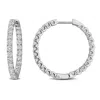 Created Forever 2 Ct Lab Grown Diamond Tw Hoop Earrings Silver In Metallic