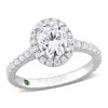 CREATED FOREVER CREATED FOREVER 2 CT TW OVAL & ROUND LAB CREATED DIAMOND WITH TSAVORITE ACCENT HALO ENGAGEMENT RING 