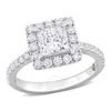 CREATED FOREVER CREATED FOREVER 2 CT TW PRINCESS & ROUND LAB CREATED DIAMOND WITH TSAVORITE ACCENT HALO ENGAGEMENT R
