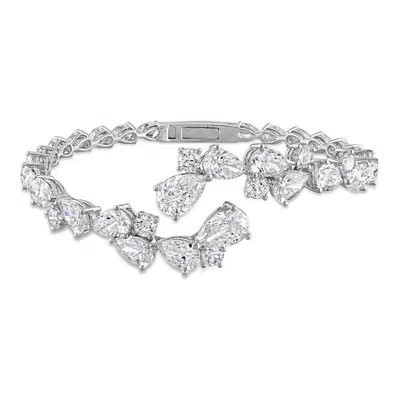 Created Forever 20ct Tw Pear And Round Lab Grown Diamond Bangle In 14k White Gold In Metallic