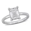 Created Forever 2ct Tw Emerald-cut Lab Grown Diamond Solitaire Engagement Ring In 14k White Gold In Metallic
