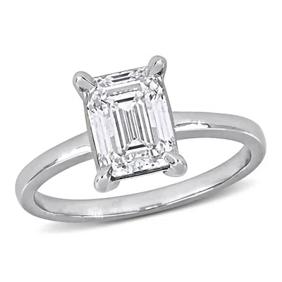 Created Forever 2ct Tw Emerald-cut Lab Grown Diamond Solitaire Engagement Ring In 14k White Gold In ["white"]