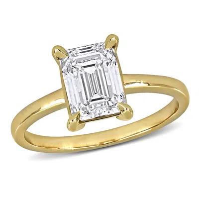 Created Forever 2ct Tw Emerald-cut Lab Grown Diamond Solitaire Engagement Ring In 14k Yellow Gold In ["yellow"]