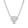 Created Forever 2ct Tw Heart Shape Lab Grown Diamond Necklace In 14k White Gold In Metallic