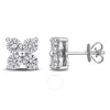 Created Forever 2ct Tw Lab-grown Diamond Floral Stud Earrings In 14k White Gold In White