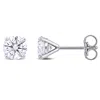 Created Forever 2ct Tw Lab-grown Diamond Martini Style Solitaire Stud Earrings In 14k White Gold In Silver