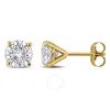 Created Forever 2ct Tw Lab-grown Diamond Martini-style Stud Earrings In 14k Yellow Gold (igi Certifi In Yellow