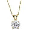 Created Forever 2ct Tw Lab-grown Diamond Solitaire Pendant With Chain In 14k Yellow Gold - 17 In (ig In Yellow
