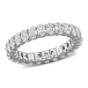 Created Forever 2ct Tw Oval-cut Lab Grown Diamond Eternity Ring In 14k White Gold -size: 5 In Metallic