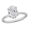 Created Forever 2ct Tw Oval-cut Lab Grown Diamond Solitaire Ring In 14k White Gold In Metallic