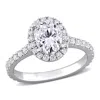 Created Forever 2ct Tw Oval Lab-grown Diamond Halo Engagement Ring In 14k White Gold In White