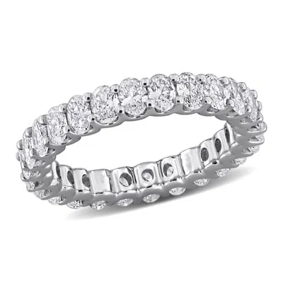 Created Forever 2ct Tw Oval-cut Lab Grown Diamond Eternity Ring In 14k White Gold -size: 5 In ["white"]