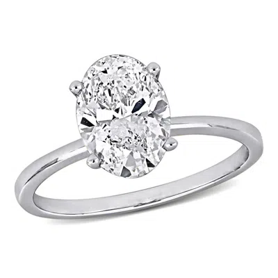 Created Forever 2ct Tw Oval-cut Lab Grown Diamond Solitaire Ring In 14k White Gold In ["white"]