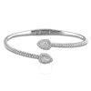 Created Forever 2ct Tw Pear-cut And Round Lab-grown Diamond Open Bangle In 14k White Gold In Metallic