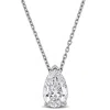 Created Forever 2ct Tw Pear Shape Lab Grown Diamond Solitaire Pendant With Chain In 14k White Gold (