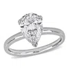 Created Forever 2ct Tw Pear-shaped Lab Grown Diamond Solitaire Engagement Ring In 14k White Gold In Metallic