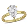 Created Forever 2ct Tw Pear-shaped Lab Grown Diamond Solitaire Engagement Ring In 14k Yellow Gold In Yellow