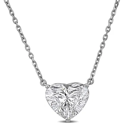 Created Forever 3 1/10ct Tw Heart-cut Lab-grown Diamond Necklace In 14k White Gold - 16 In + 2 In Ex
