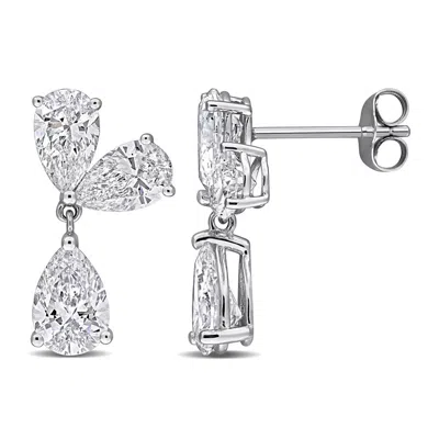 Created Forever 3 1/2ct Pear Shape Lab-grown Diamond Earrings In 14k White Gold In ["white"]
