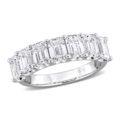 Created Forever 3 1/2ct Tw Emerald-cut Lab-grown Diamond 7-stone Anniversary Band In 14k White Gold