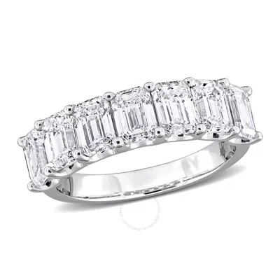 CREATED FOREVER CREATED FOREVER 3 1/2CT TW EMERALD-CUT LAB-GROWN DIAMOND 7-STONE SEMI-ETERNITY ANNIVERSARY BAND IN 1