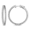 Created Forever 3 1/3 Ct Lab Grown Diamond Tw Hoop Earrings 14k White Gold In Metallic