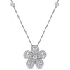 Created Forever 3 1/4ct Tw Lab-grown Diamond Flower Pendant With Chain In 14k White Gold - 17 In