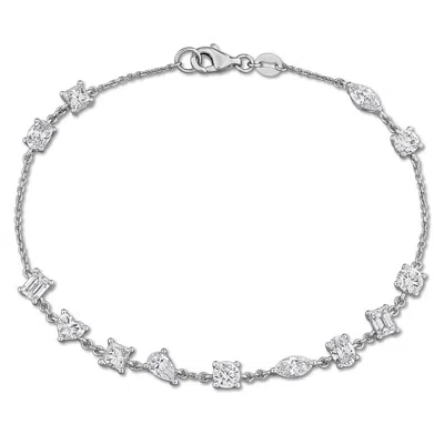 Created Forever 3 1/4ct Tw Multi-shape Lab Grown Diamond Bracelet In 14k White Gold - 7.25 In In Metallic