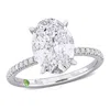 CREATED FOREVER CREATED FOREVER 3 1/6CT TDW OVAL LAB-CREATED DIAMONDS AND TSAVORITE ACCENT ENGAGEMENT RING IN 14K WH