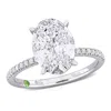 Created Forever 3 1/6ct Tw Oval And Round-cut Lab-grown Diamonds Solitaire Engagement Ring In 14k Wh In White