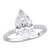 Created Forever 3 1/6ct Tw Pear-shaped And Round-cut Lab-grown Diamond Solitaire Engagement Ring In In White