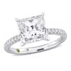 Created Forever 3 1/6ct Tw Princess And Round-cut Lab-grown Diamond Solitaire Engagement Ring In 14k In White