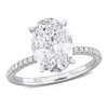 Created Forever 3 1/6ct Tw Oval And Round-cut Lab-grown Diamonds Solitaire Engagement Ring In 14k Wh In White
