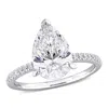Created Forever 3 1/6ct Tw Pear-shaped And Round-cut Lab-grown Diamond Solitaire Engagement Ring In In White