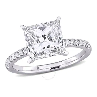 CREATED FOREVER CREATED FOREVER 3 1/6CT TW PRINCESS AND ROUND-CUT LAB-GROWN DIAMOND SOLITAIRE ENGAGEMENT RING IN 14K