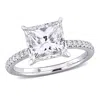 Created Forever 3 1/6ct Tw Princess Lab-grown Diamond Solitaire Engagement Ring In 14k White Gold In White