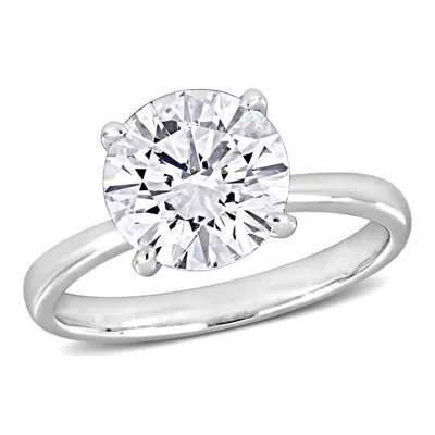 Created Forever 3 1/8ct Tw Lab-grown Diamond Solitaire Engagement Ring In 14k White Gold In Metallic