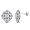 Created Forever 3 4/5 Ct Multi-shape Lab Grown Diamonds Tw Fashion Post Earrings 14k White Gold In Metallic