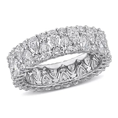 Created Forever 3 4/5ct Tw Round And Pear Shape Lab-grown Diamond Ring In 14k White Gold In Metallic