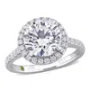 Created Forever 3 5/8ct Tw Lab-grown Diamond Halo Engagement Ring In 14k White Gold In White
