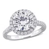 Created Forever 3 5/8ct Tw Lab-grown Diamond Halo Engagement Ring In 14k White Gold In White
