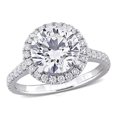 CREATED FOREVER CREATED FOREVER 3 5/8CT TW LAB-GROWN DIAMOND HALO ENGAGEMENT RING IN 14K WHITE GOLD