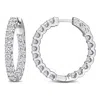 Created Forever 3 5/8ct Tw Lab-grown Diamond Inside Outside Hoop Earrings In 14k White Gold In White