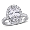 Created Forever 3 7/8 Ct Tw Oval Lab-grown Diamond Halo Engagement Ring In 14k White Gold In Silver